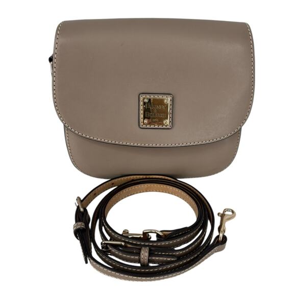 Dooney & Bourke Saddle Bag Crossbody Beige Leather Old Money Equestrian - Picture 13 of 16